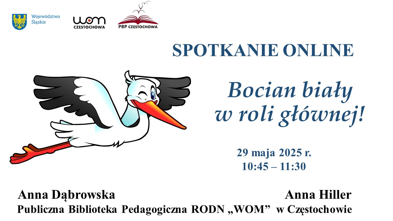 Spotkanie czytelnicze online „Bocian biały w roli głównej!” – zaproszenie do udziału