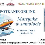 Z lewej strony duży samolot. Z prawej biegnąca dziewczynka. W środku tytuł i termin wydarzenia.