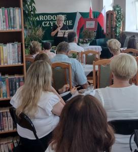 Odczytanie przez kierownika PBP RODN WOM w Częstochowie Filia w Lelowie listu inaugurującego akcję NC przesłanego przez Prezydenta RP