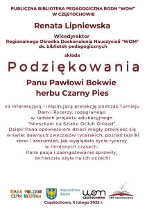 Podziękowania dla zaproszonych gości